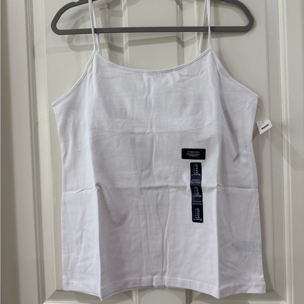 Gap Stretch Cami Tank in White with Shelf Bra
